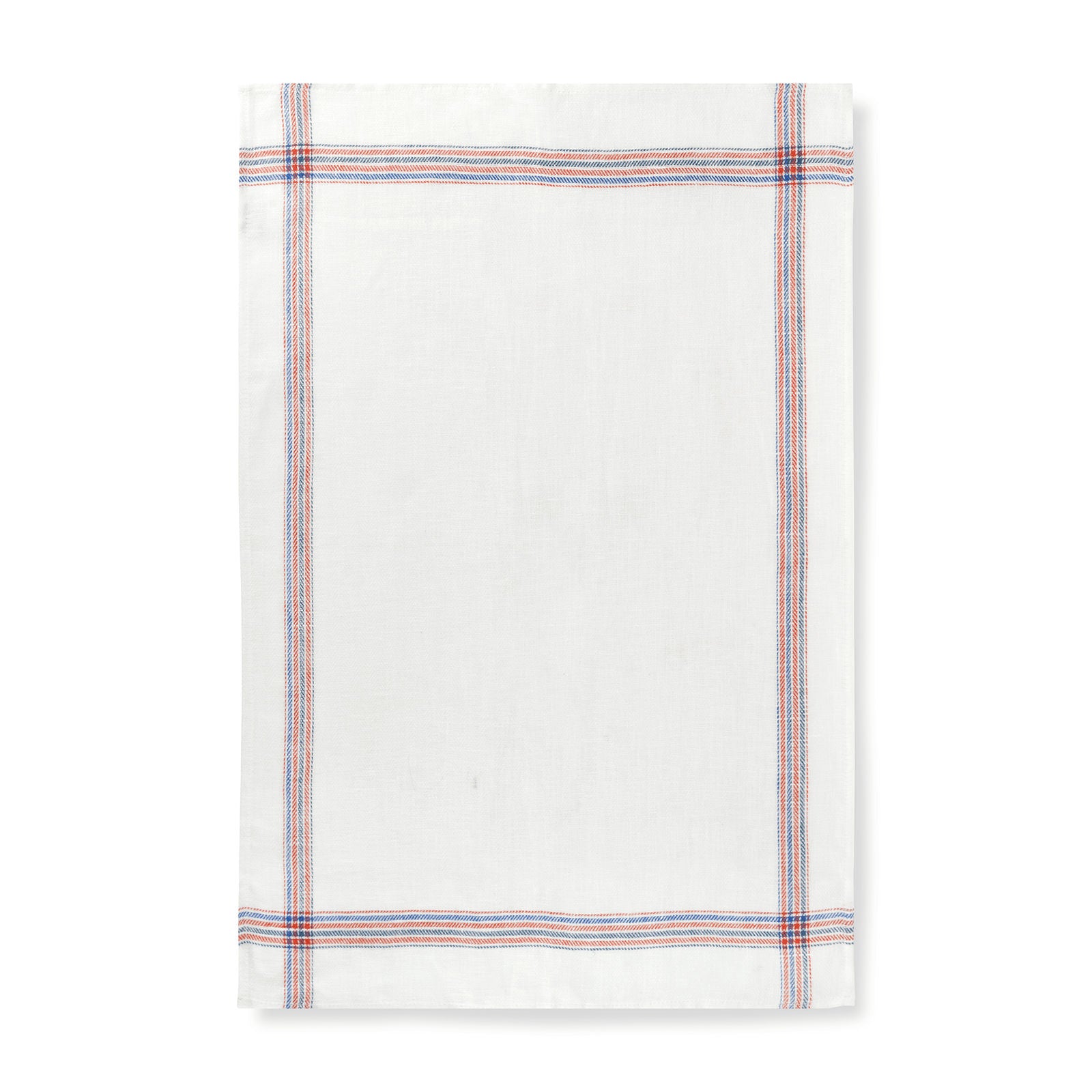 Set of 3 Varied Kitchen Towels in French Red & Blue