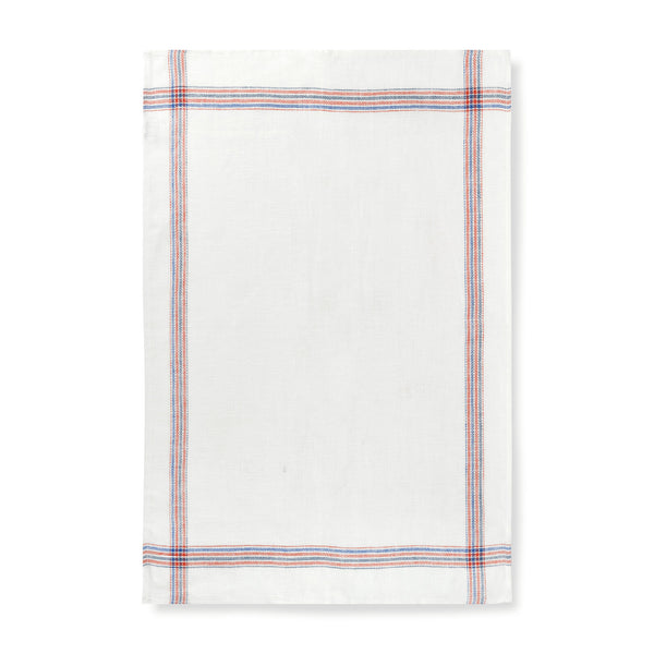 Set of 3 Varied Kitchen Towels in French Red & Blue