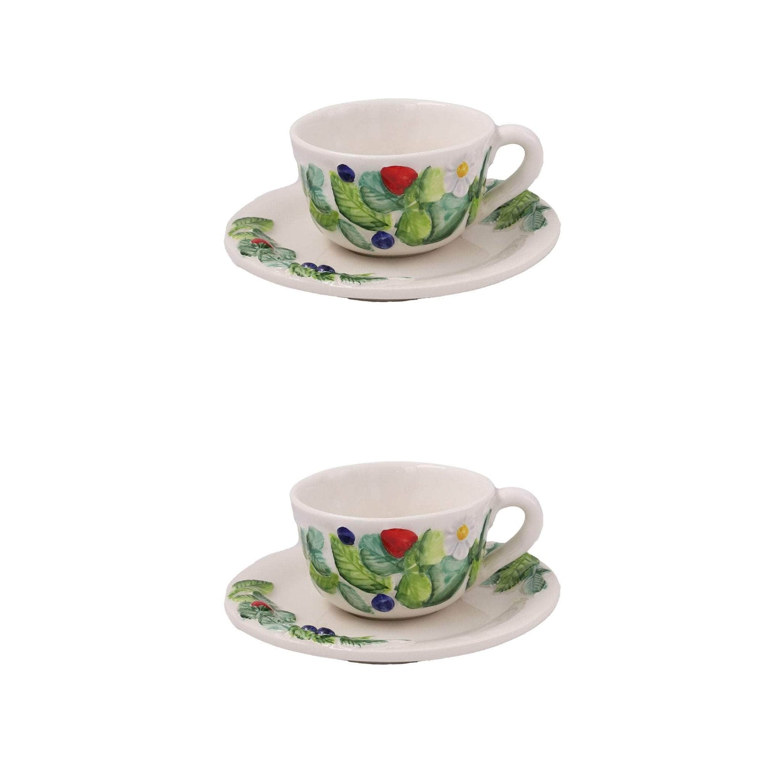 Frutti Di Bosco Teacup & Saucer,  Set Of 2