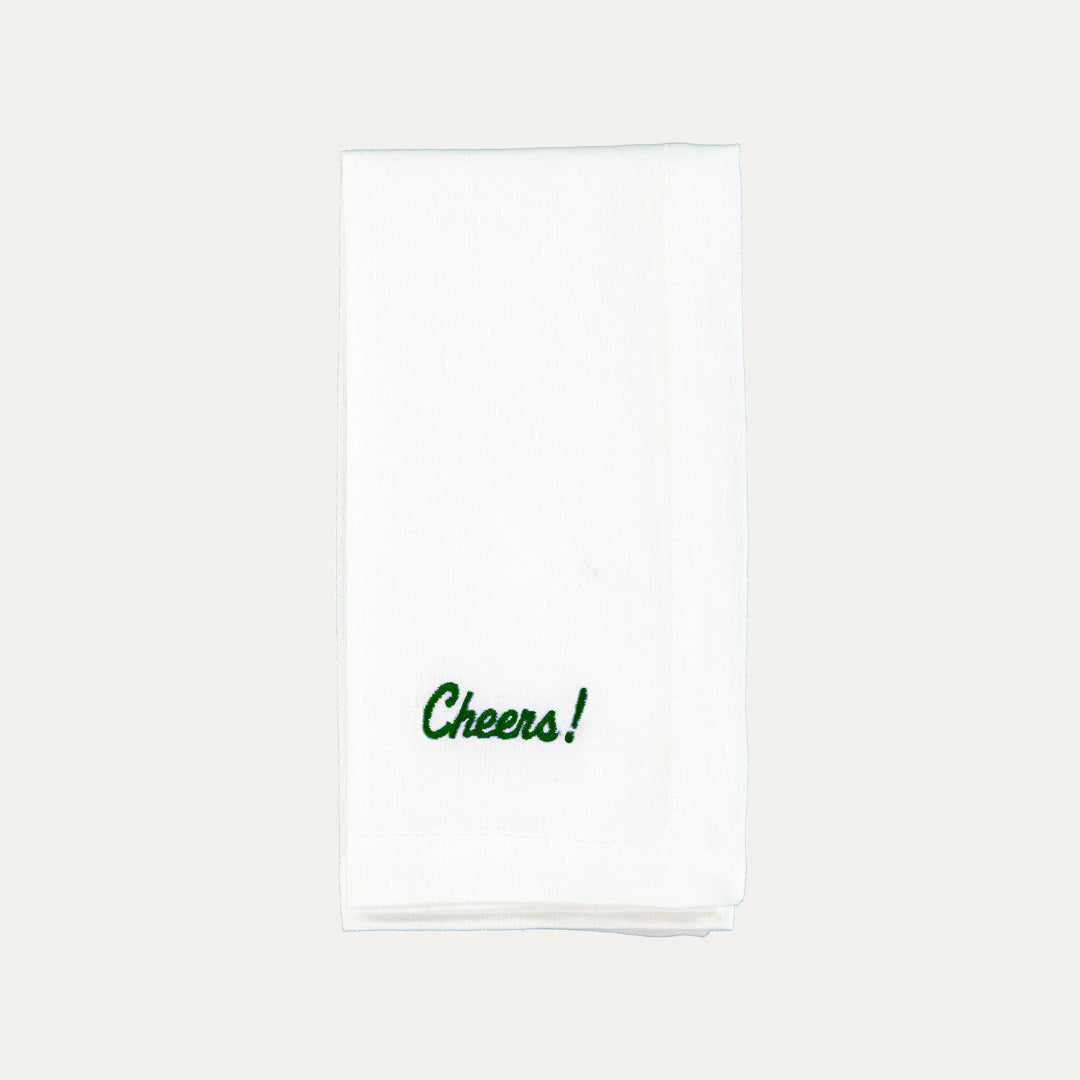 "Cheers" Green Napkin