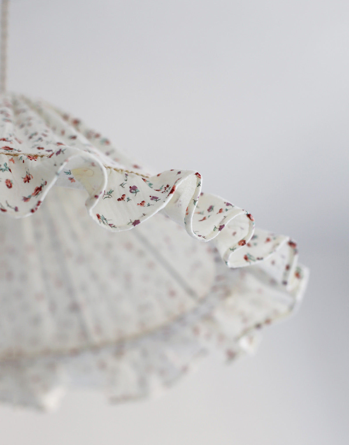 Emilia Conical Pendant Light with Ruffle in ‘Tiny Flowers’ Print