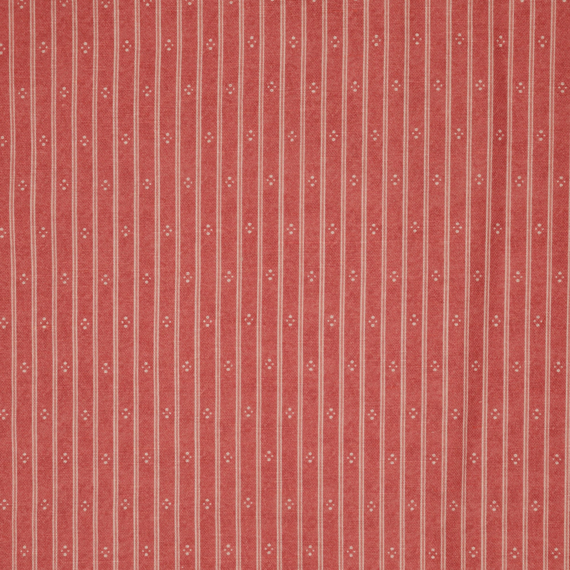 Ticking Stripe Fabric - Raspberry Red