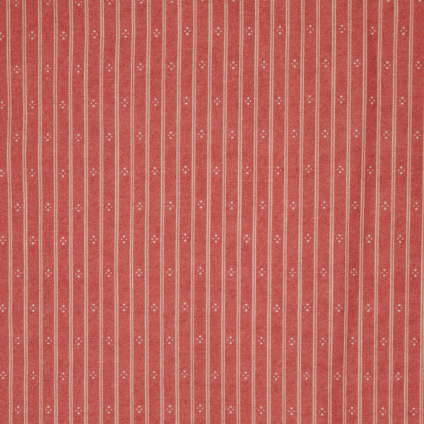 Ticking Stripe Fabric - Raspberry Red