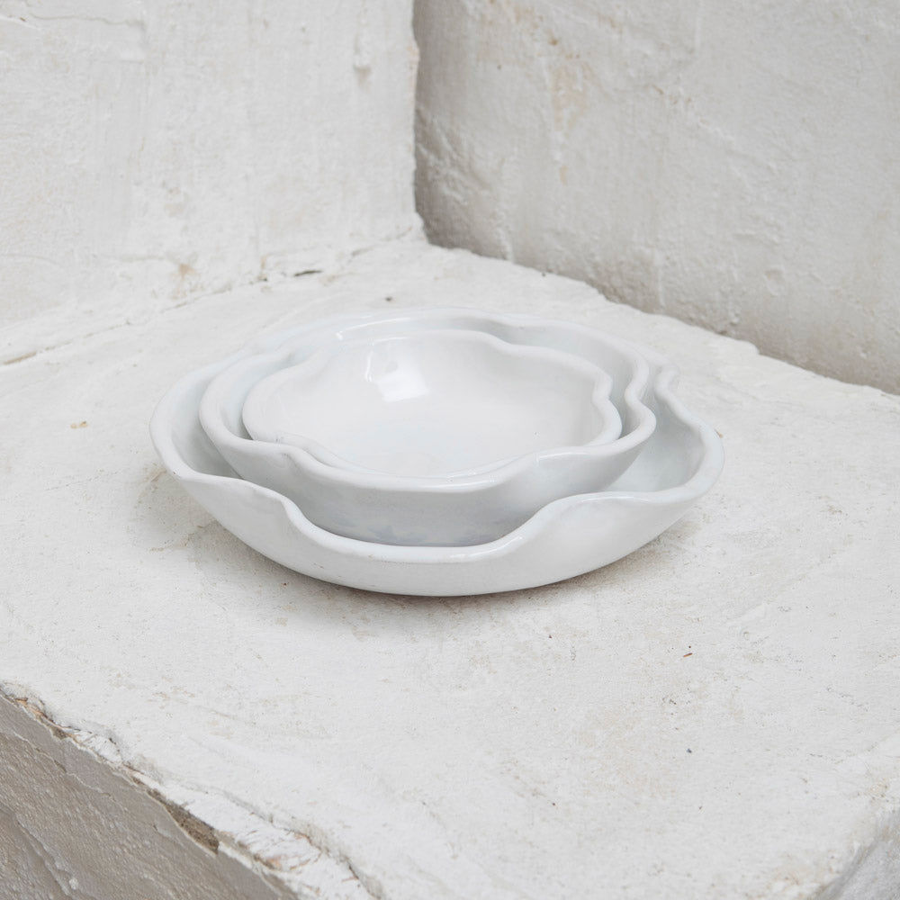 White Tangier Serving Bowl Medium