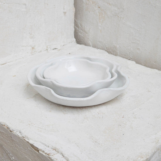 White Tangier Serving Bowl Medium