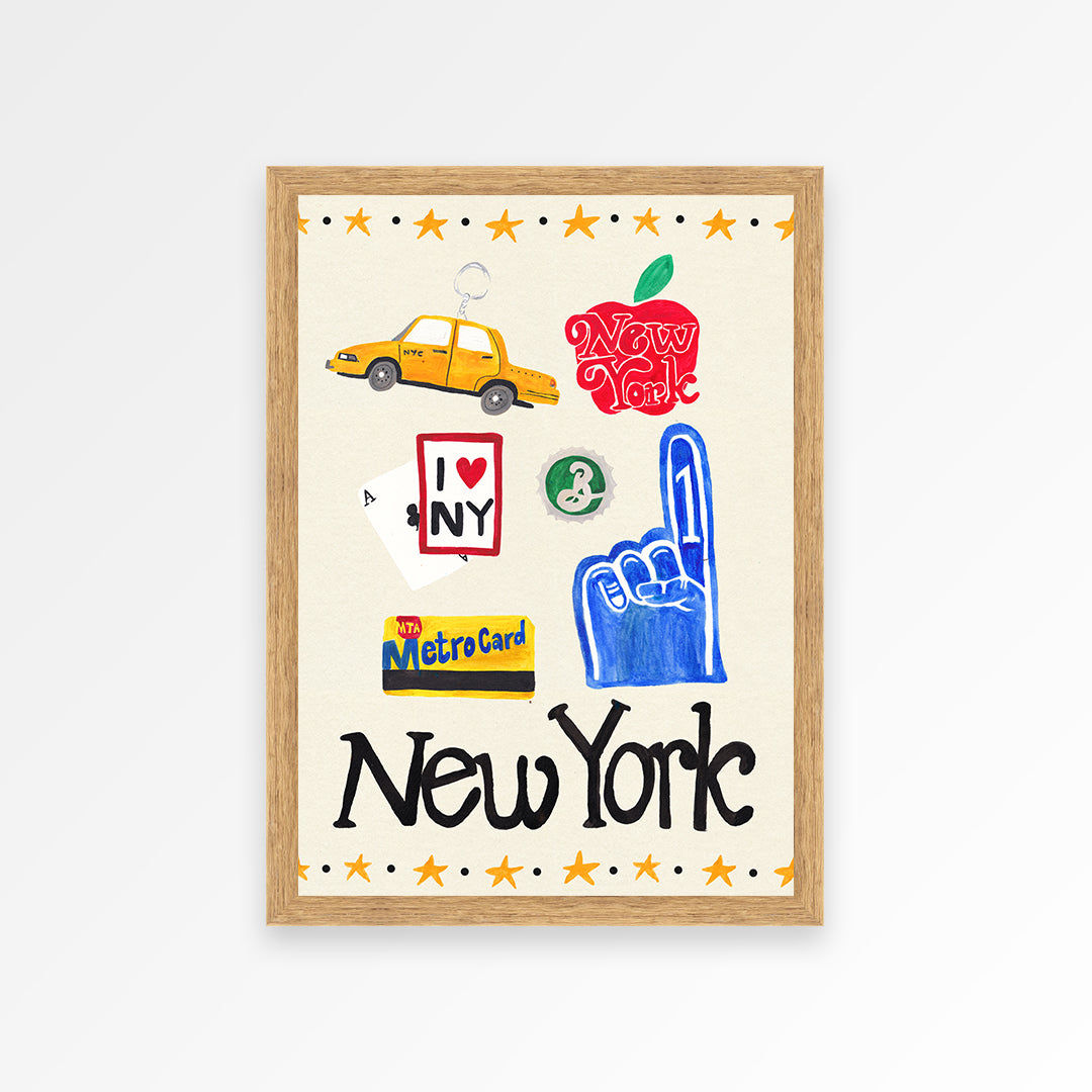 New York Travel Trinket Hand Painted Print