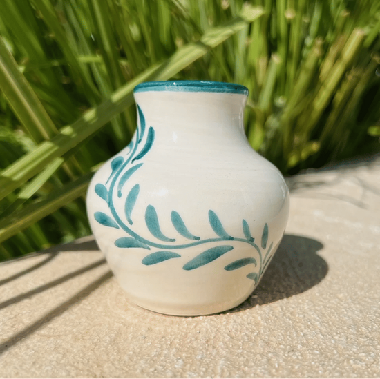 Anthologist Ceramic Bud Short Neck Vase Blue Psari