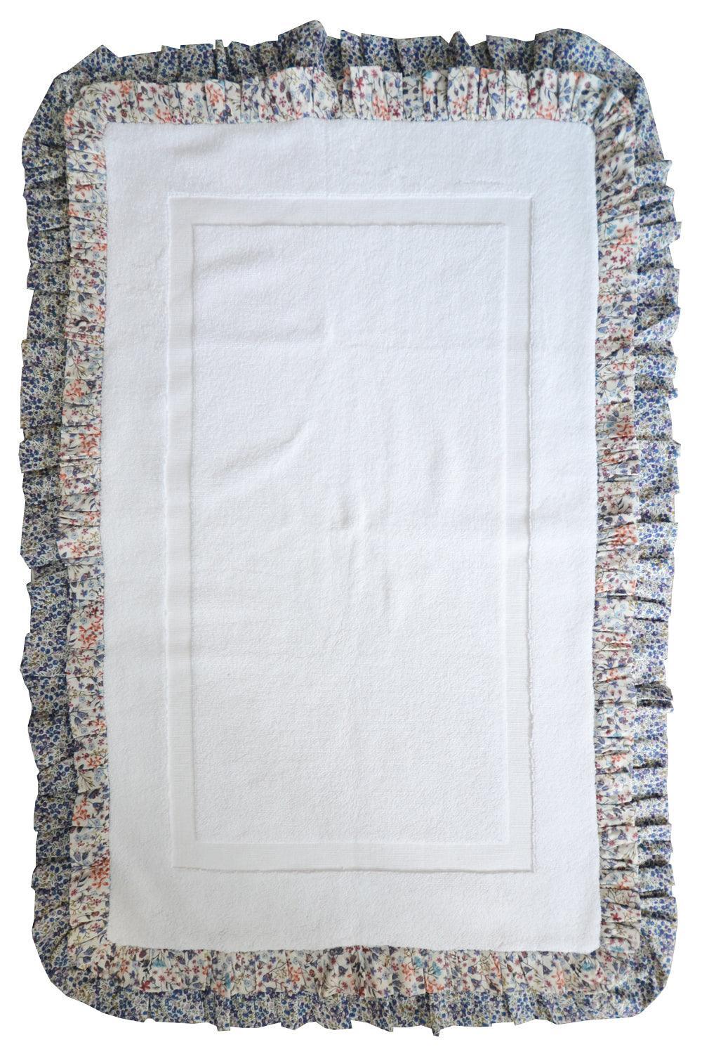 Ruffle Edge Bath Mat made with Liberty Fabric DONNA LEIGH & WILTSHIRE BUD