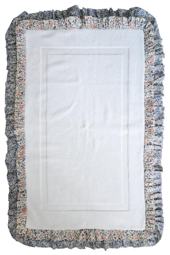 Ruffle Edge Bath Mat made with Liberty Fabric DONNA LEIGH & WILTSHIRE BUD
