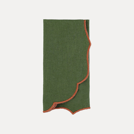 Belmonte Linen Napkin in Green and Terracotta