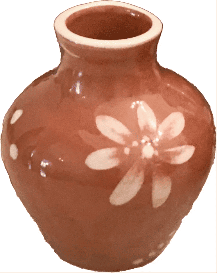 Anthologist Ceramic Bud Short Neck Vase Red Clay, Psari