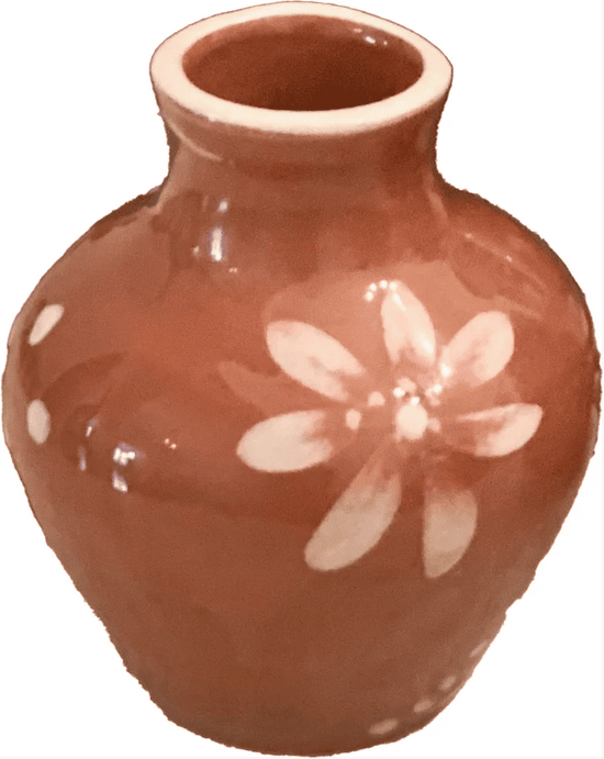 Anthologist Ceramic Bud Short Neck Vase Red Clay, Psari
