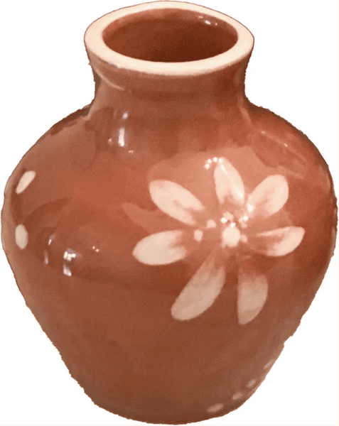 Anthologist Ceramic Bud Short Neck Vase Red Clay, Psari