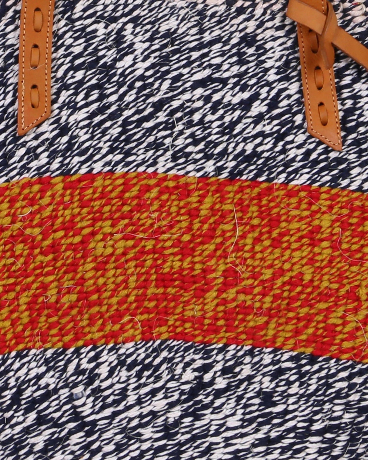 KIJANA: Handwoven Red, Black and Gold Wool Tote Bag