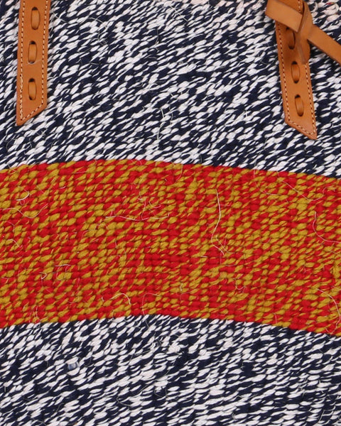 KIJANA: Handwoven Red, Black and Gold Wool Tote Bag