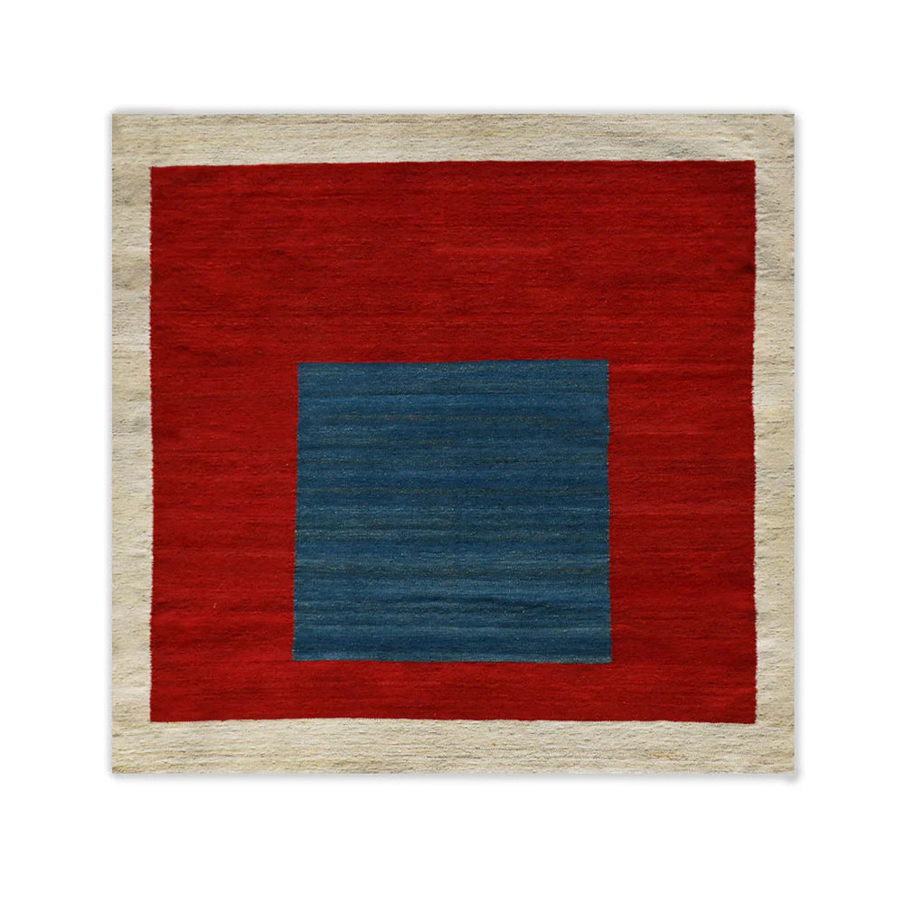 Squares Flatweave Rug - Pomegranate