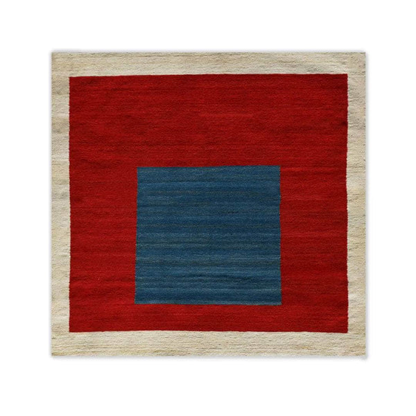 Squares Flatweave Rug - Pomegranate