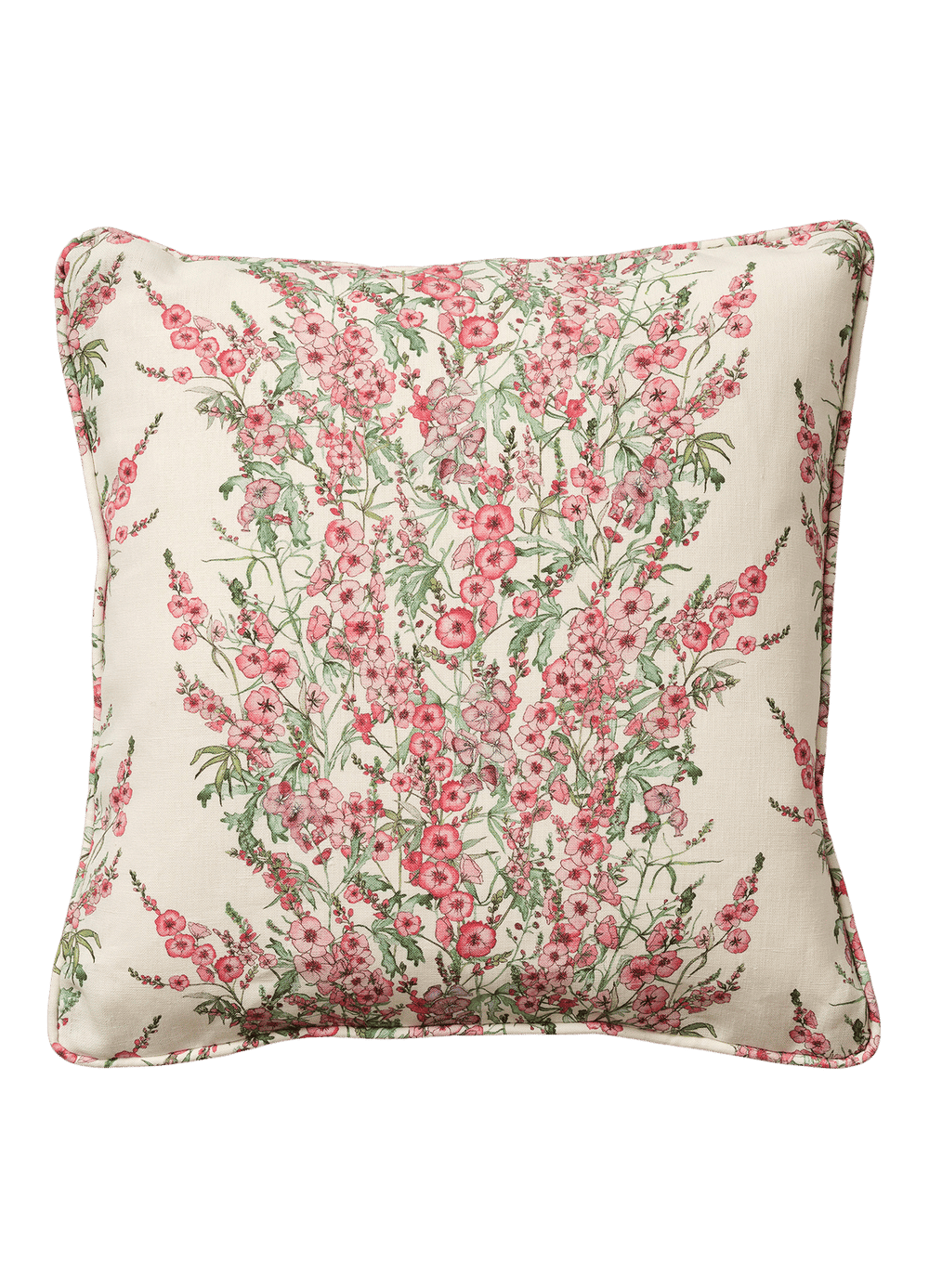 Square Sidalcea Cushion with Piping