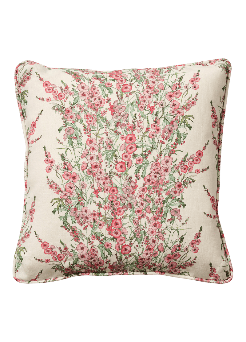 Square Sidalcea Cushion with Piping