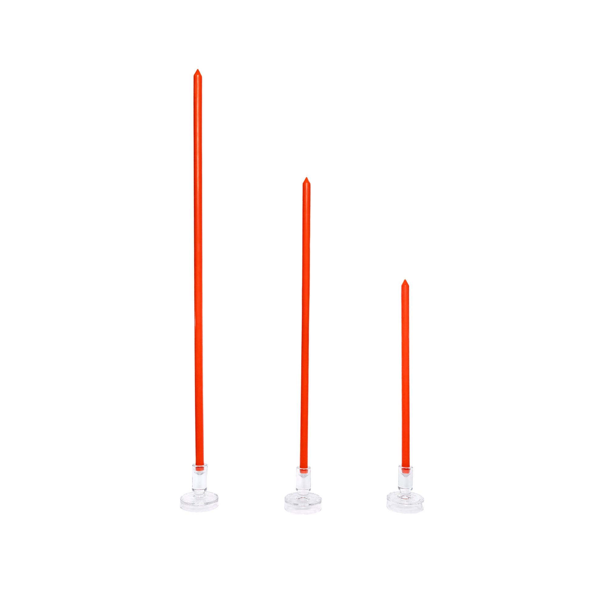 Tomato Tapered METRE Candle Pair