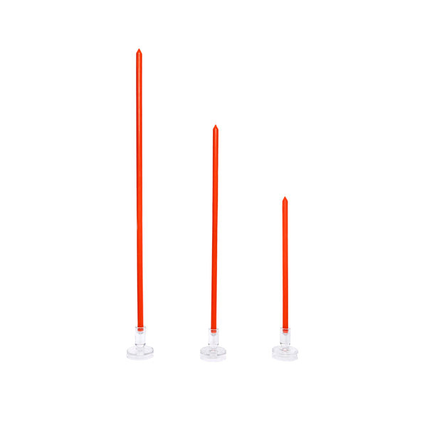Tomato Tapered METRE Candle Pair