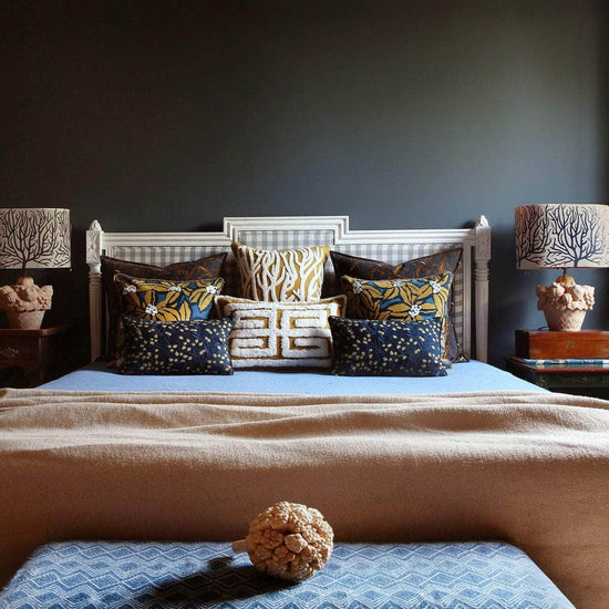 Double sided cushion Audrey Navy & Olive