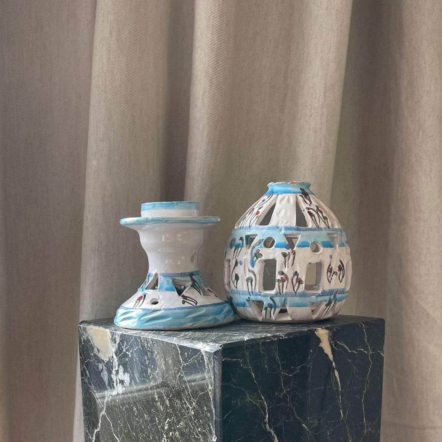 Blue and White Decorative Dome Tea Light Holder