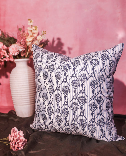 Nikhar Pure Linen Throw Pillow Cover - Serene Blue