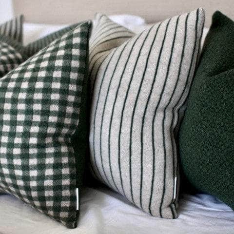 Green Bold Stripe Cushion