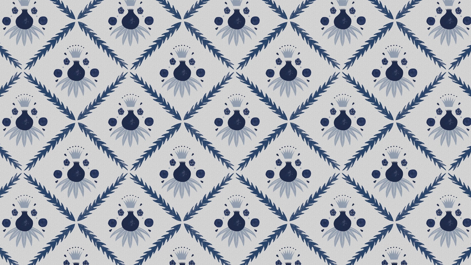 Pome Wallpaper, Oxford Blue, Roll