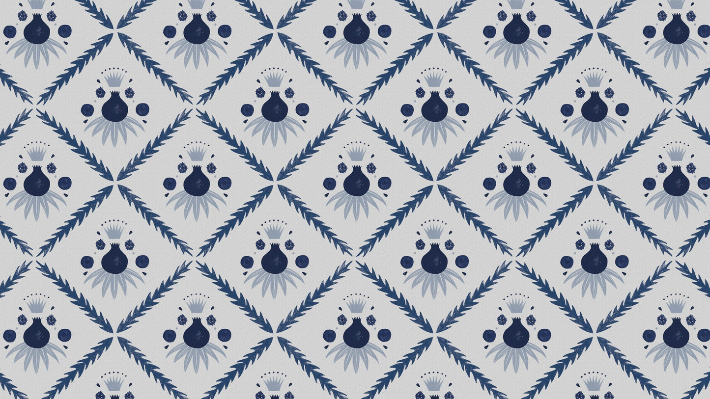 Pome Wallpaper, Oxford Blue, Roll