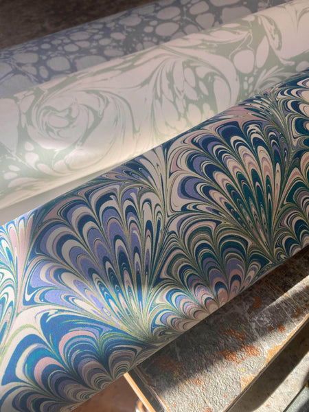 Marbled Wallpaper - 'Serpentine'  Col: Spring - Non-Woven