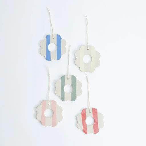 Duci Stripe Flower Hanging Decoration Yellow