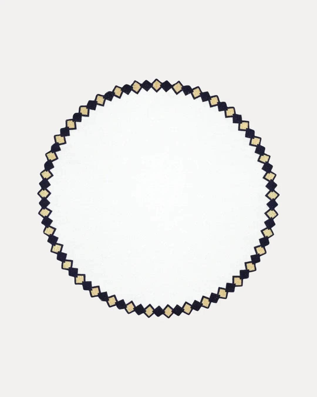 Fado Placemat, White with Dark Blue and Gold