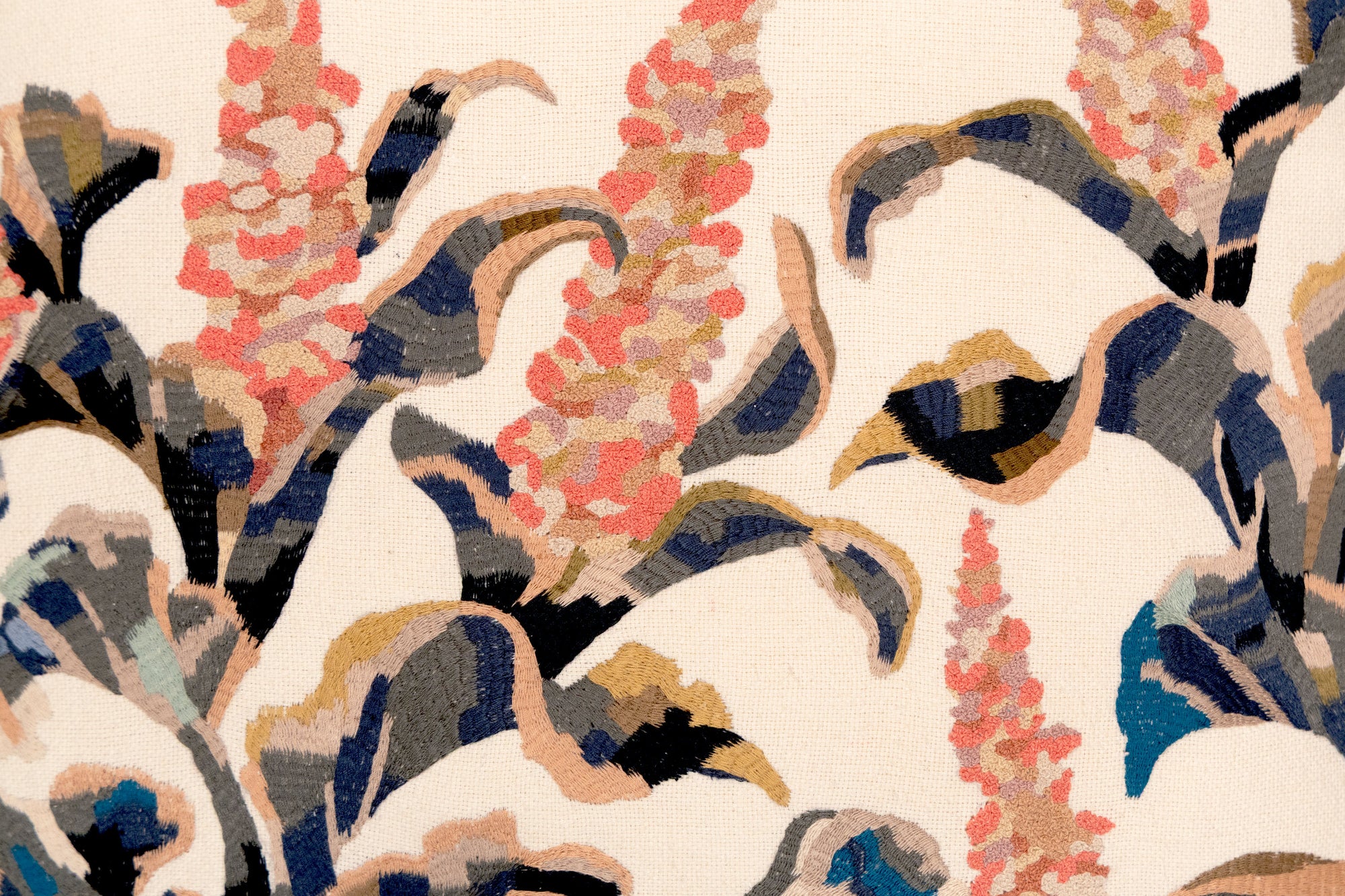 Tapestry Hand Embroidered Silk Pillow Cover 20×20 in