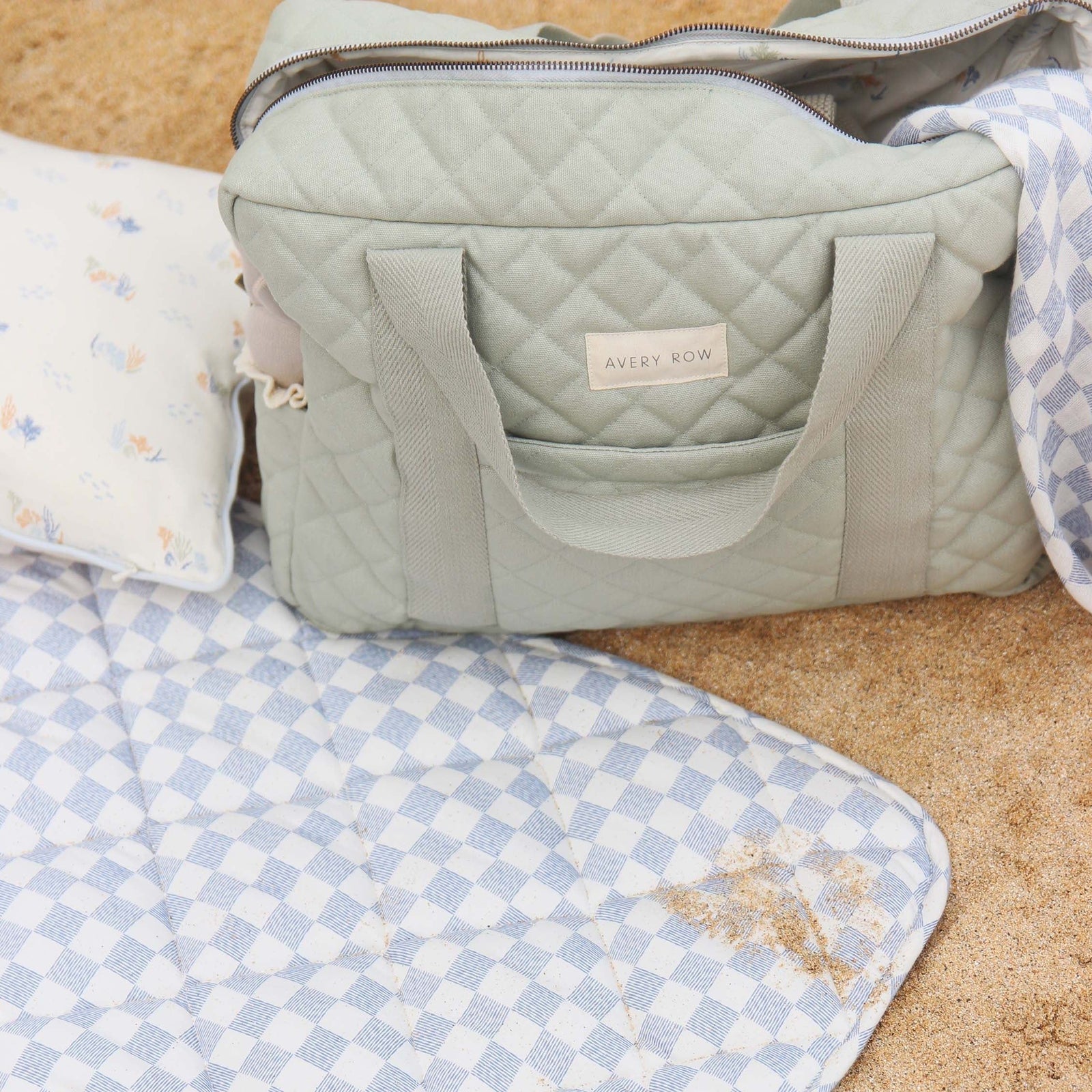 Baby Changing Bag - Sage (With Pram Clips)