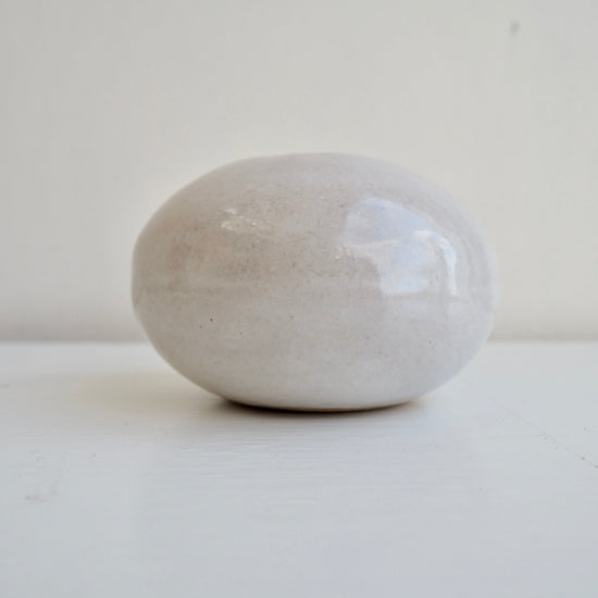 Handmade Ceramic Round Vases in White, Gold & Black