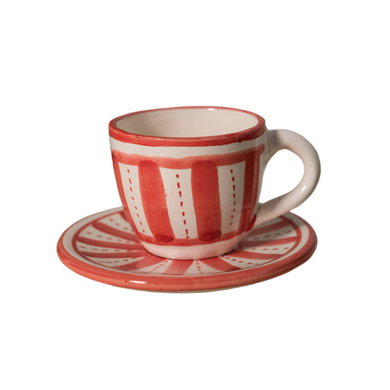Red Safi Coffee Cup and Saucer