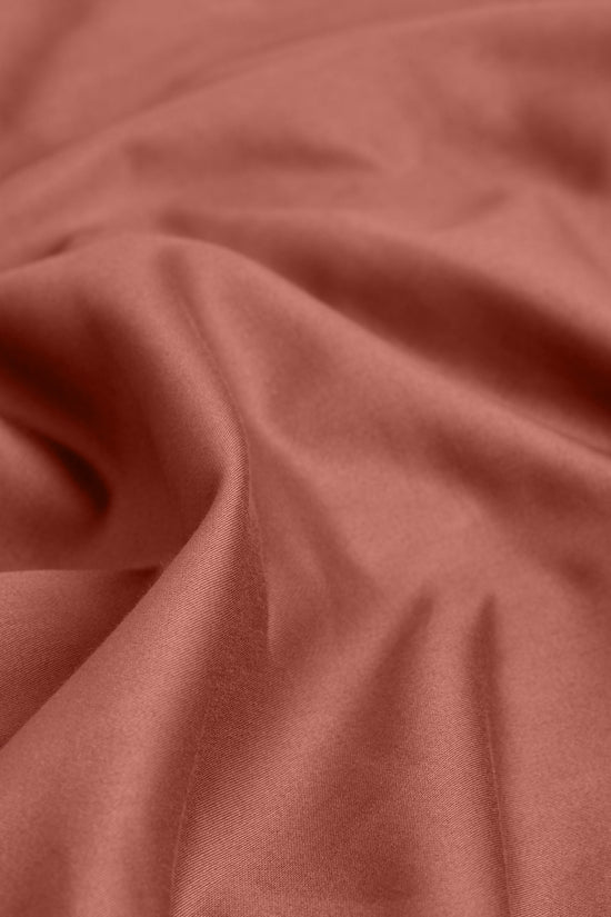 Sateen Organic Cotton Flat Sheet - Rust