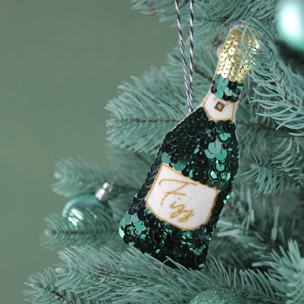 Green Fizz Sequin Ornament Set