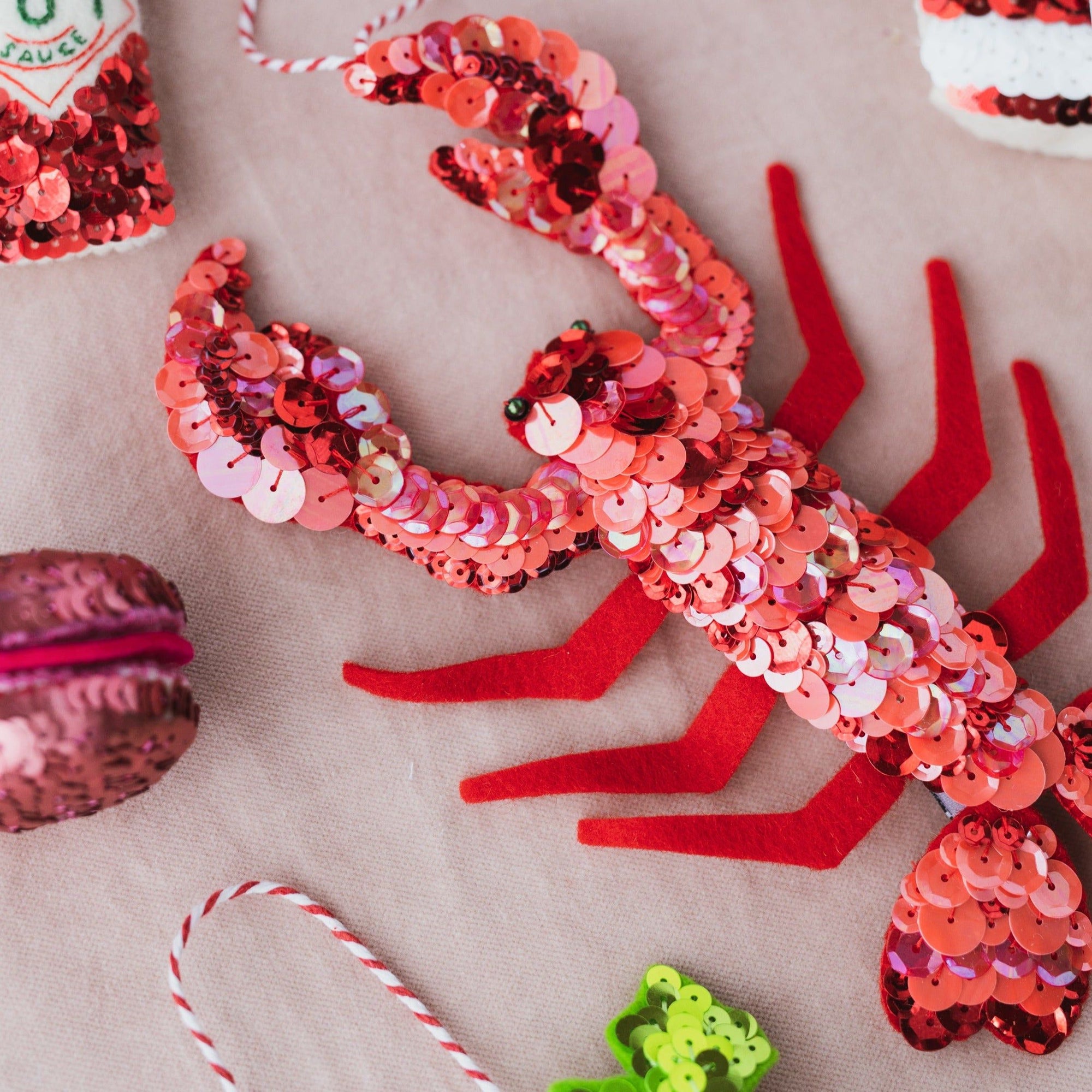 Larry the Lobster Sequin Ornament