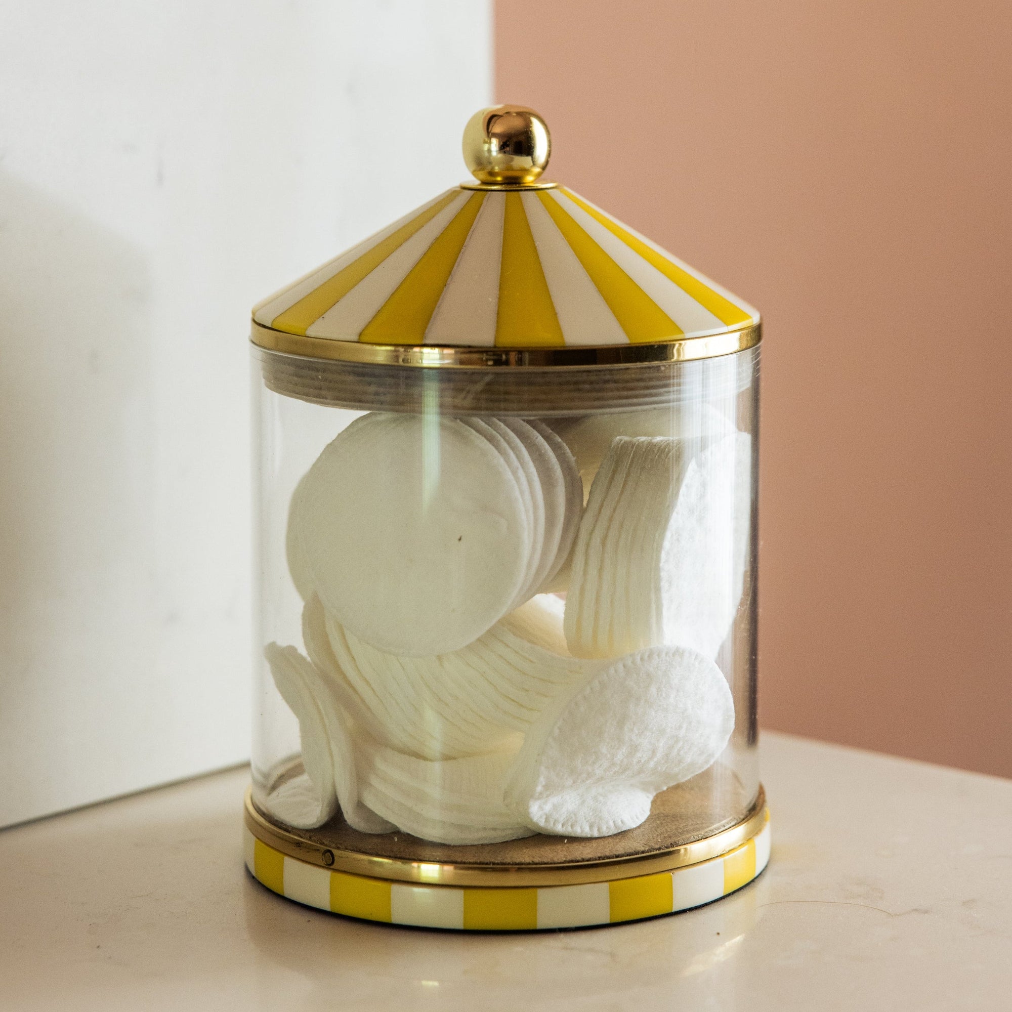Circus Storage Jar | Yellow and White