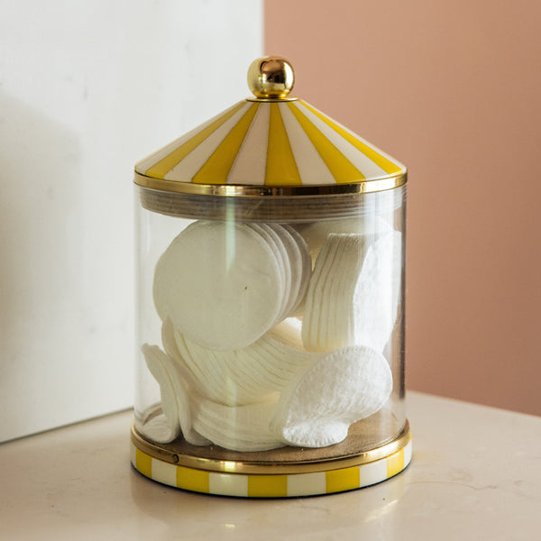 Circus Storage Jar | Yellow and White