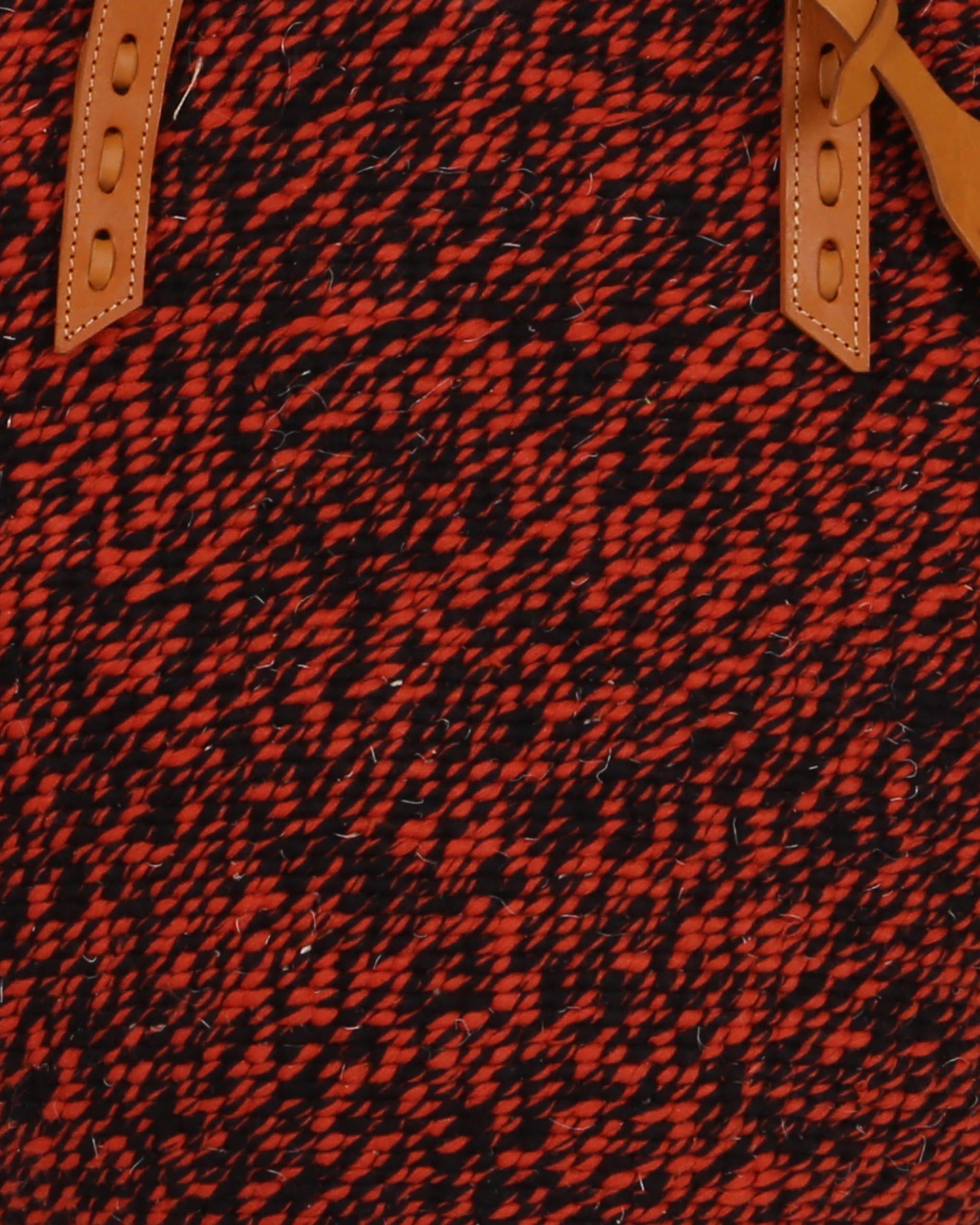 KIKUU: Handwoven Orange and Black Wool Tote Bag