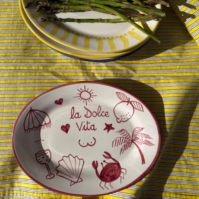 Dolce Vita Oval Platter Bordeaux - 32cm