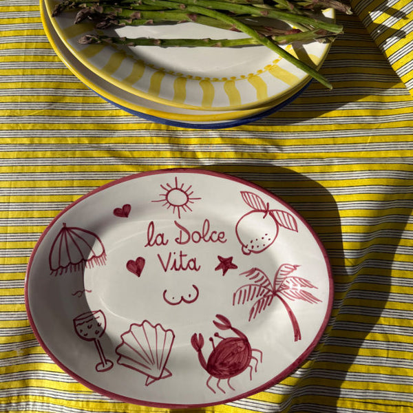 Dolce Vita Oval Platter Bordeaux - 32cm