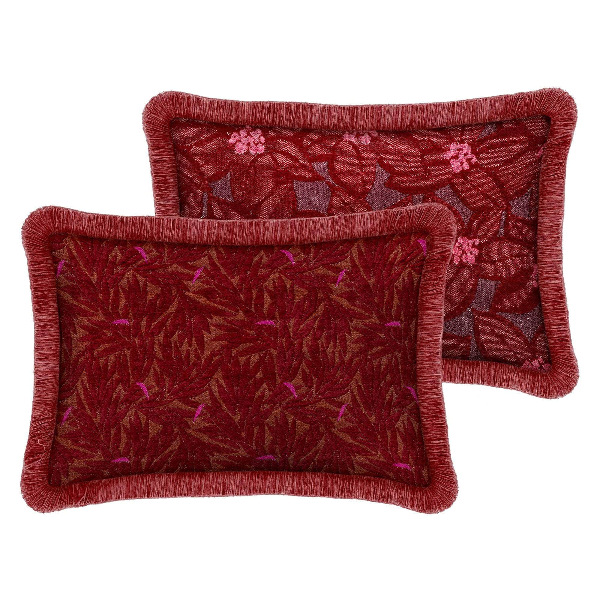 Double Sided Cushion Yoko Bordeaux & Spice x Michelle Bordeaux & Pink