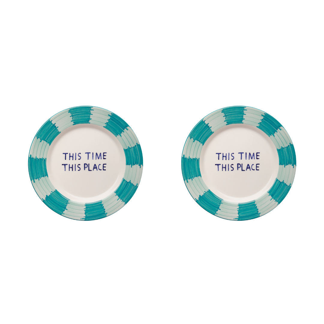 Frida Blue Dessert Plate Set-Of-Two