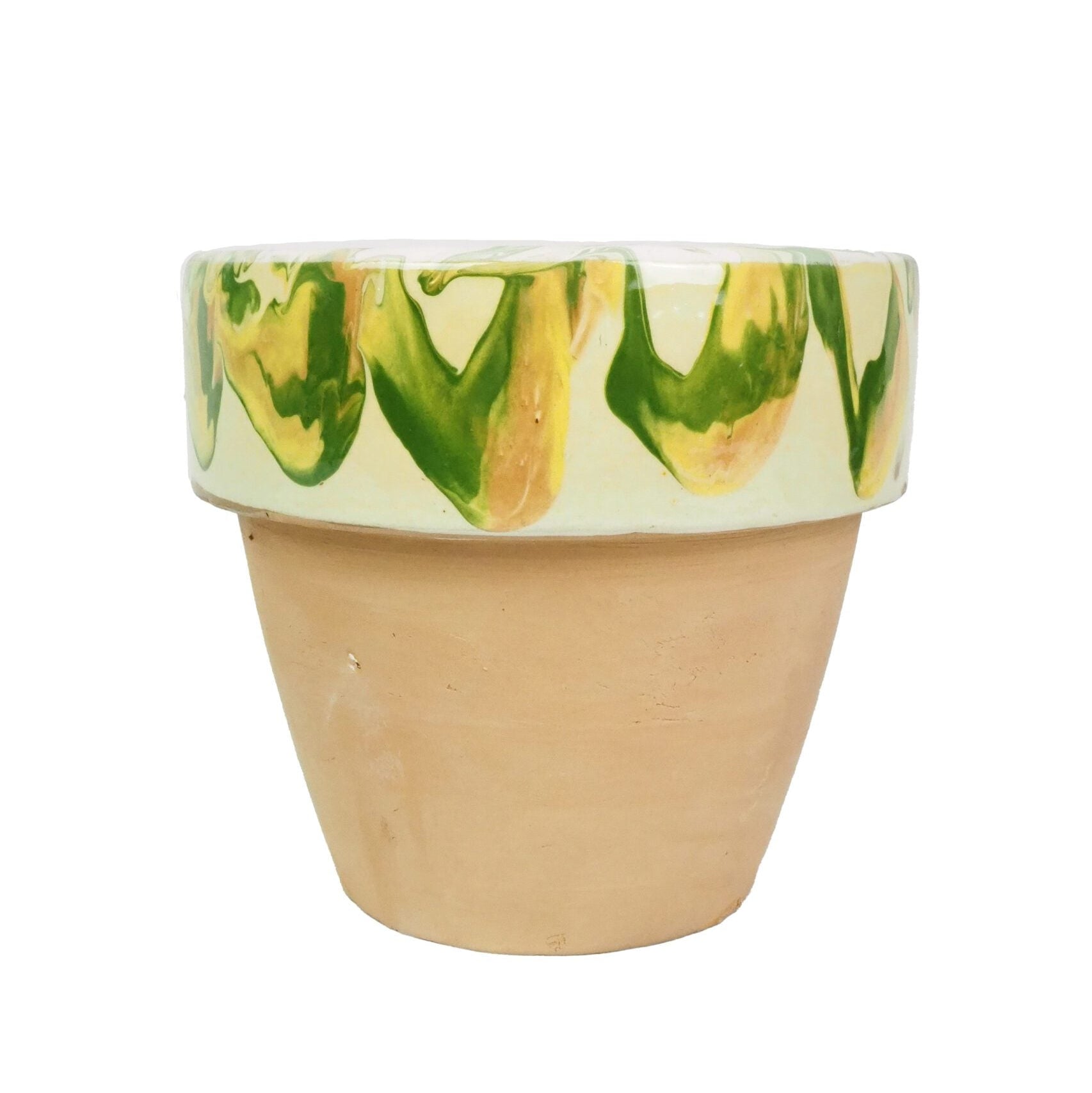 Yellow Marbled Terracotta Planter
