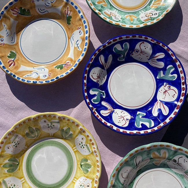 Amalfi Plate 16cm Blue Ostriches